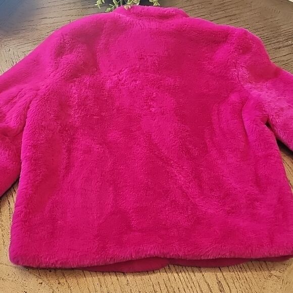 Fuschia faux fur jacket size M Banana Republic new condition - Picture 12 of 13